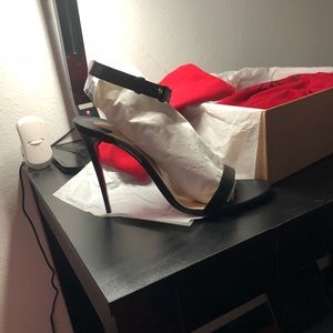 Lou Boutin black leather stilettos